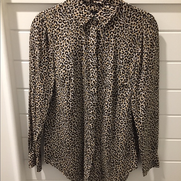 J. Crew Tops - JCrew Silk Button-up Shirt in Cheetah Print